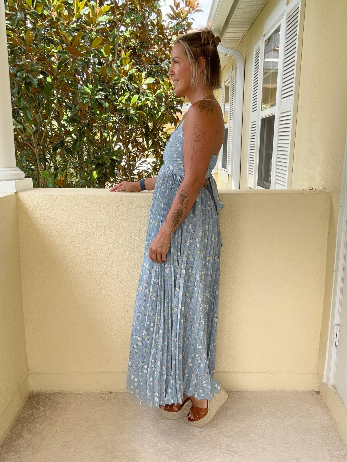 A Little Bit Country Pleated Midi Dress