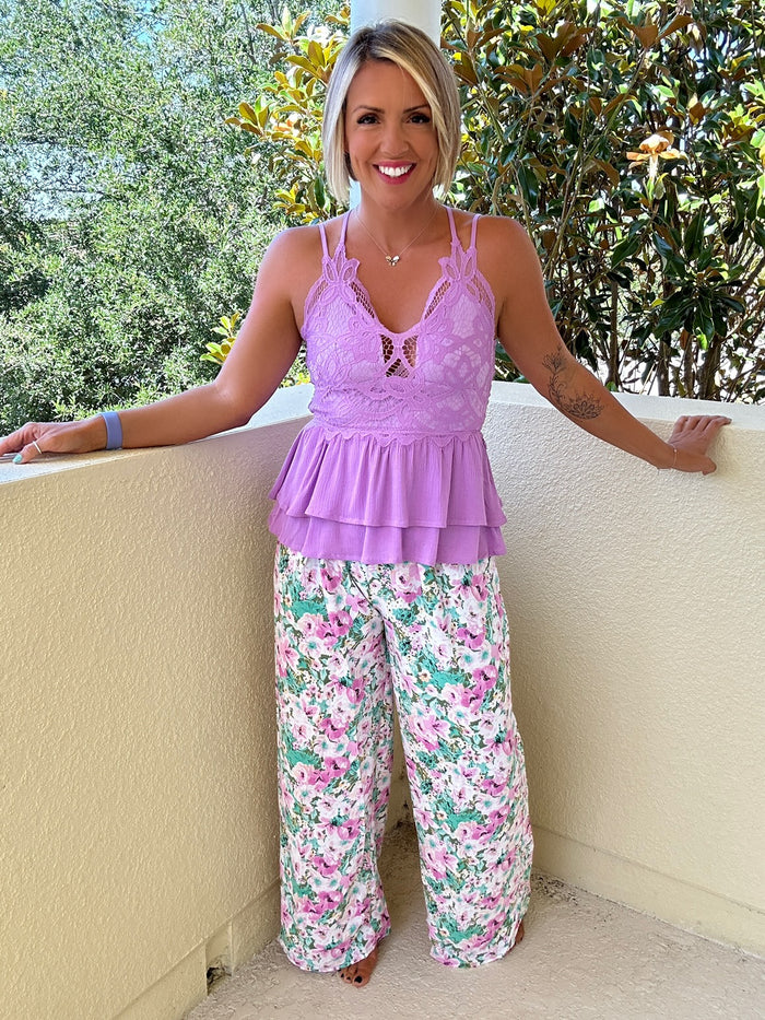 Seasonally Floral Wide Leg Pants