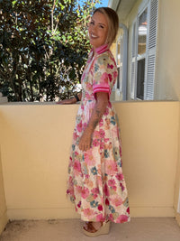 Retro Blossom Maxi Dress