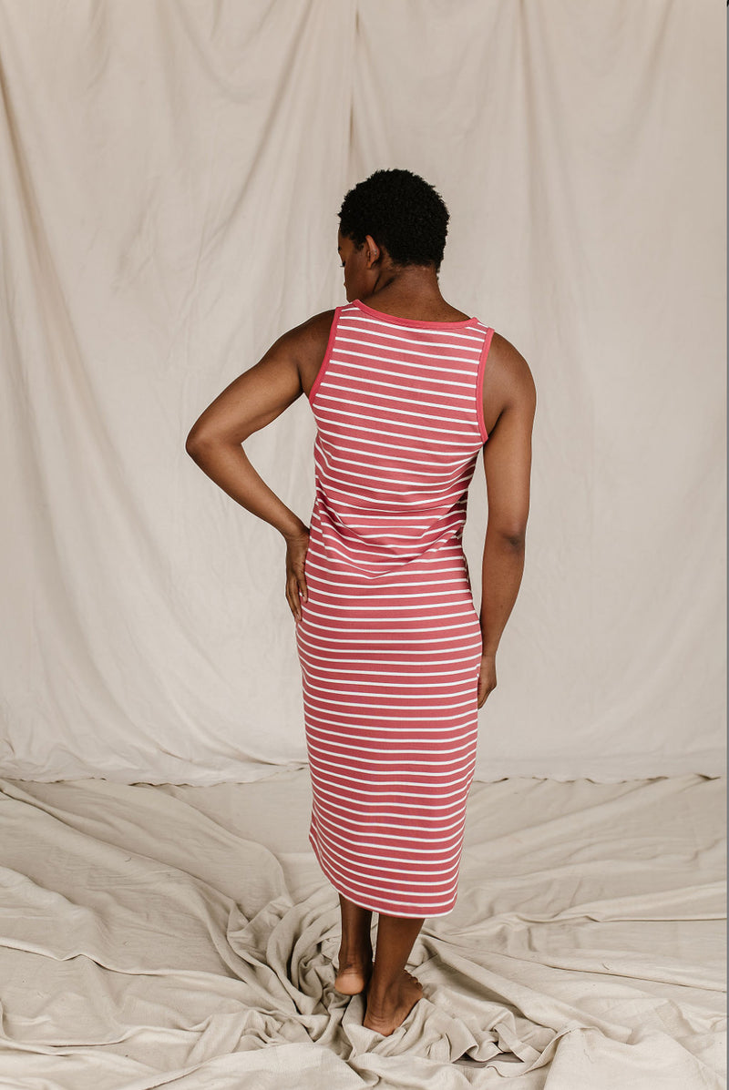 Ampersand Ave Stripe Midi Dress - Cherry Blossom