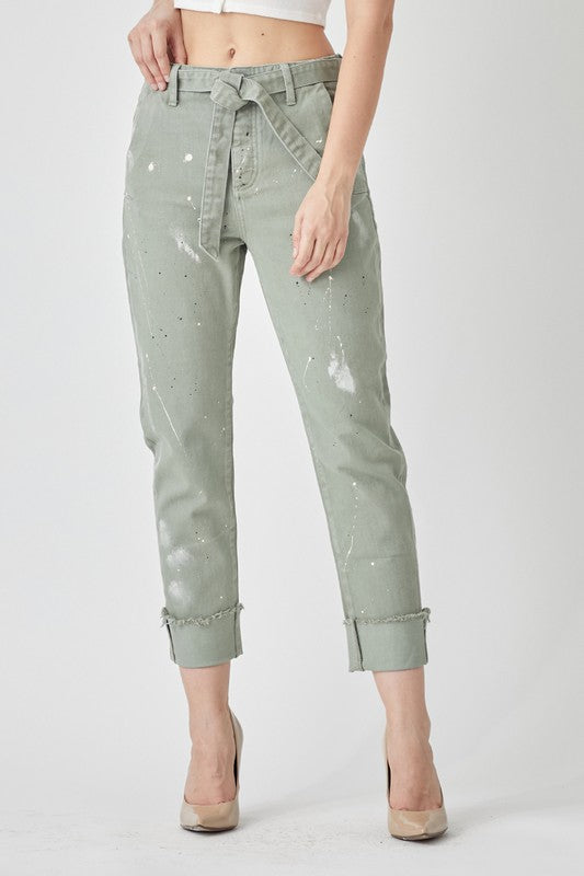 Risen Vintage Slouch Pants - Olive