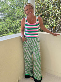 Knot For You Wide Leg Pants - Green