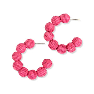 Ink + Alloy Solid Hoop Raffia Earrings